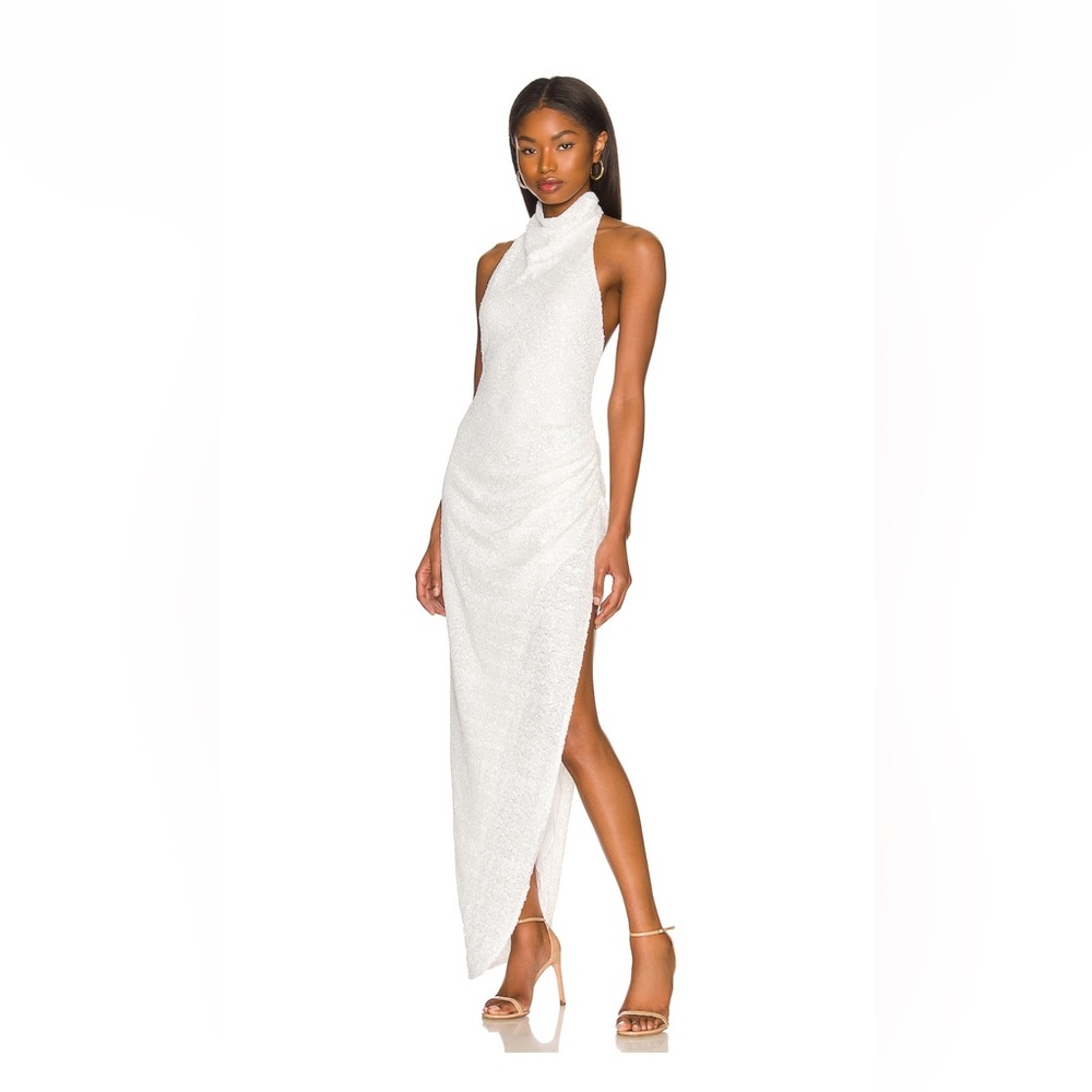 x REVOLVE Samba Gown in White Sequin (WORN ONLY ONCE!!)